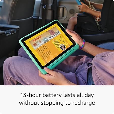 10 Kids Pro tablet (newest model) ages 6-12. Bright 10.1" HD screen, includes ad-free content, robust parental controls, 13-hr battery and slim case for older kids, 32 GB, Nebula Visit the Amazon Fire Tablets Store