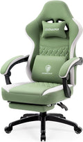 Gaming Chair Breathable Fabric Computer Chair with Pocket Spring Cushion, Comfortable Office Chair with Gel Pad and Storage Bag,Massage Game Chair with Footrest