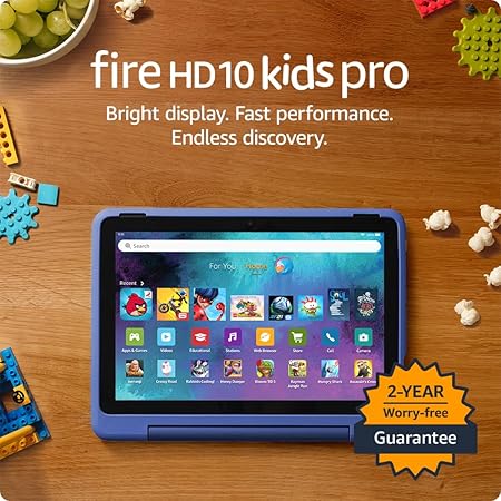 10 Kids Pro tablet (newest model) ages 6-12. Bright 10.1" HD screen, includes ad-free content, robust parental controls, 13-hr battery and slim case for older kids, 32 GB, Nebula Visit the Amazon Fire Tablets Store